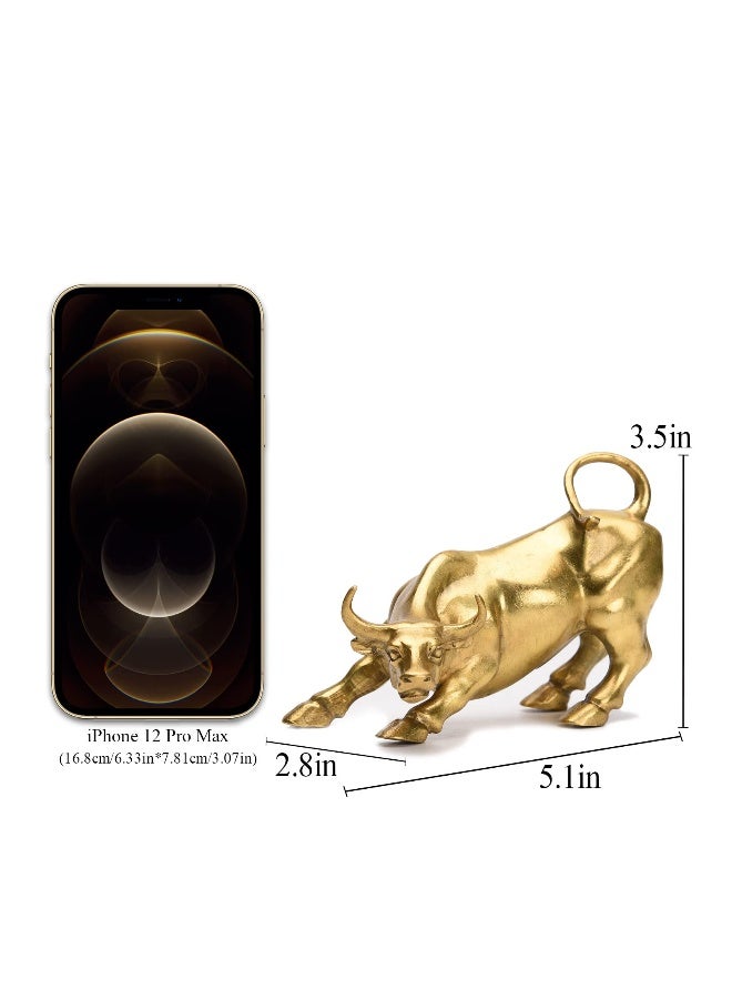 BRASSTAR Brass Fengshui Handmade Bull OX Statue Charm Lucky Wealth Figurine Business Gift Home Decoration TQGJPT1 - Image 2